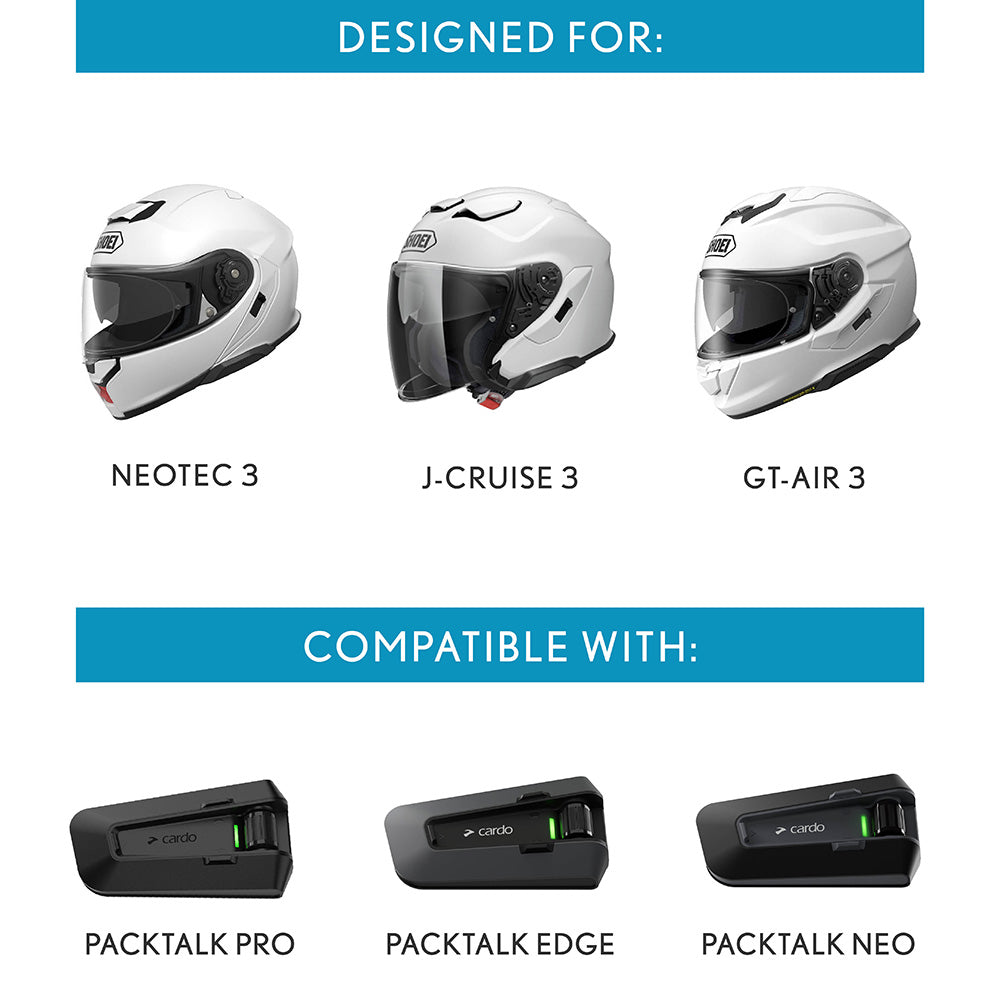 Cardo Adapter for Shoei Gen 3 Helmets: Neotec 3, GT-Air 3, J-Cruise 3