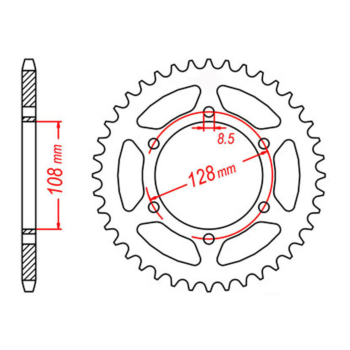 MTX 804 Steel Rear Sprocket #428