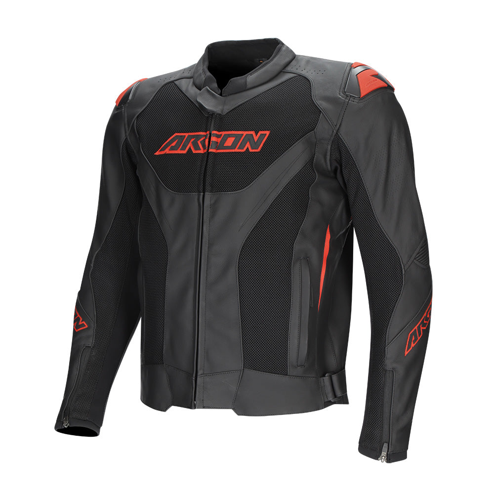 ARGON Fusion II Leather Jacket - Black Red