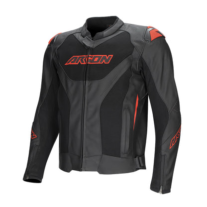 ARGON Fusion II Leather Jacket - Black Red