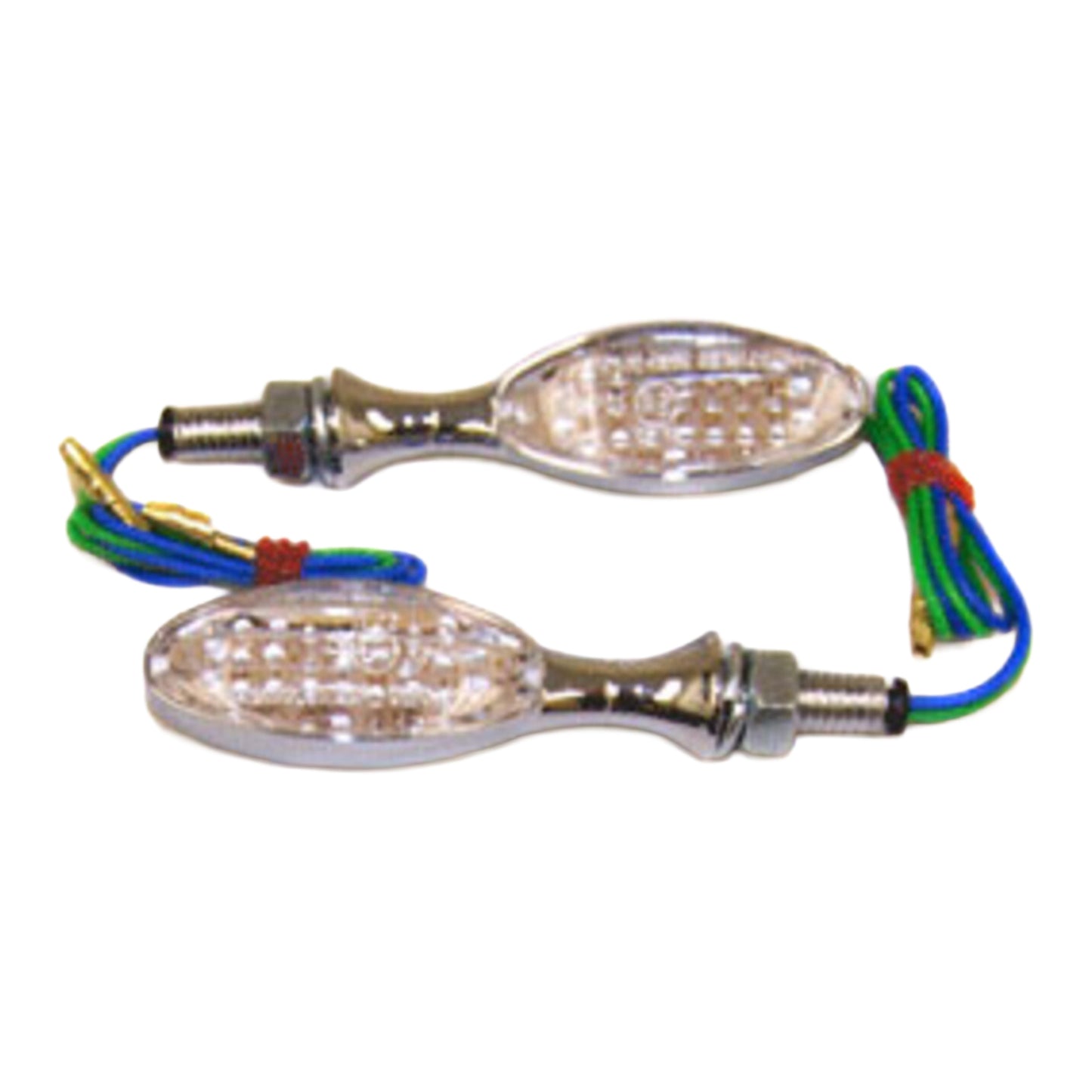 Whites Flasher Universal LED Teardrop Chrome (Pair)