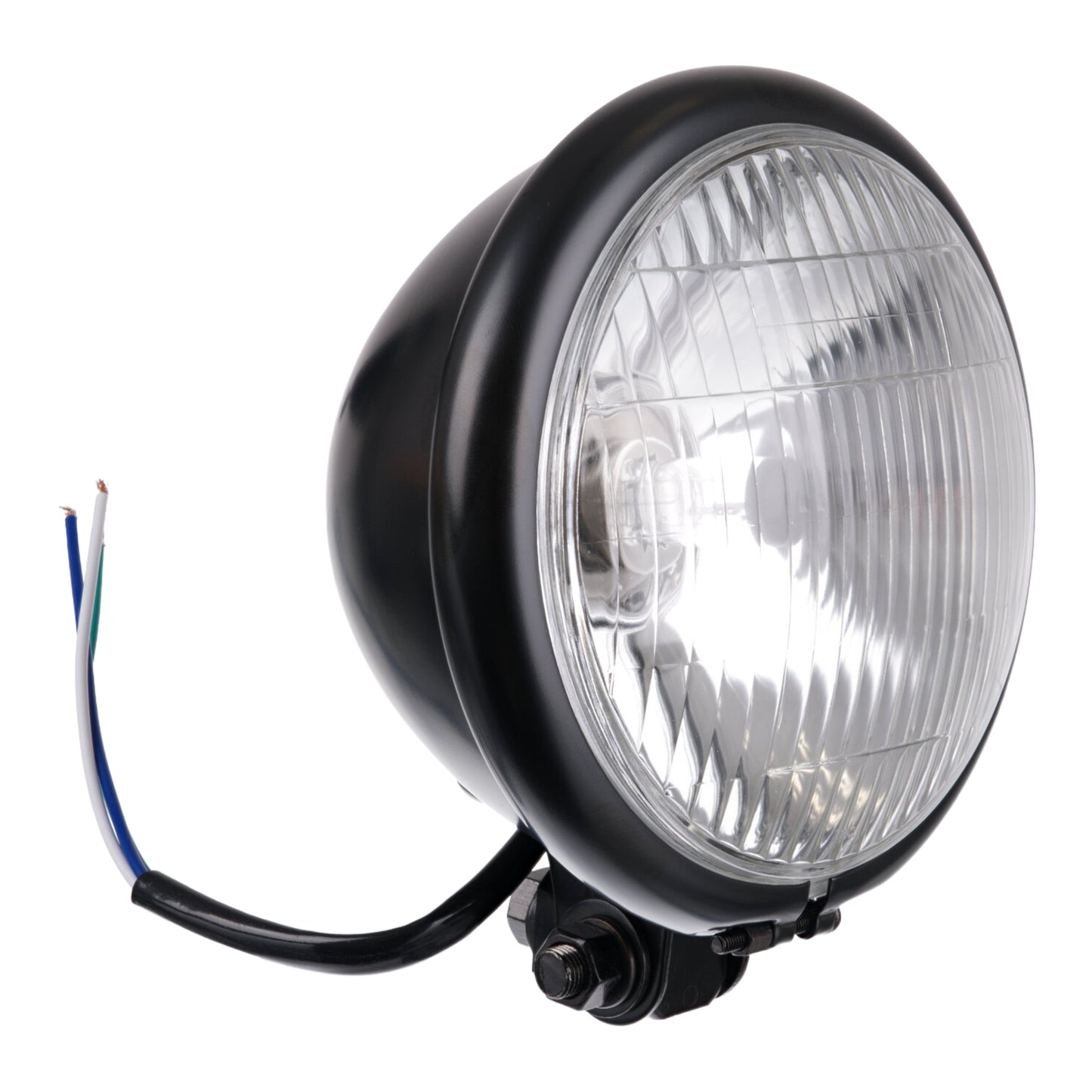WHITES HEADLIGHT BATES 5 3/4 BTM MNT H4 60/55w BLK