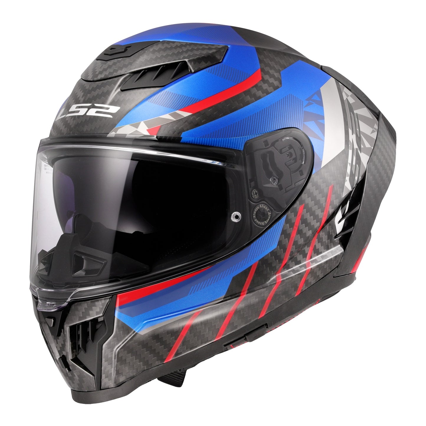 LS2 FF807 Dragon Carbon Trax Helmet - Blue / Red / Carbon 06