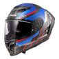 LS2 FF807 Dragon Carbon Trax Helmet - Blue / Red / Carbon 06