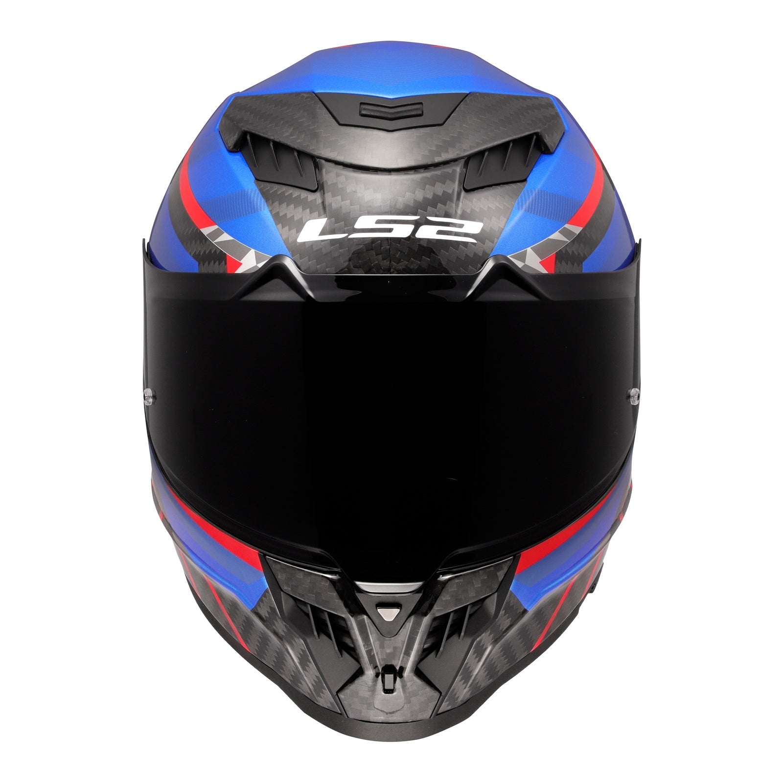 LS2 FF807 Dragon Carbon Trax Helmet - Blue / Red / Carbon 06