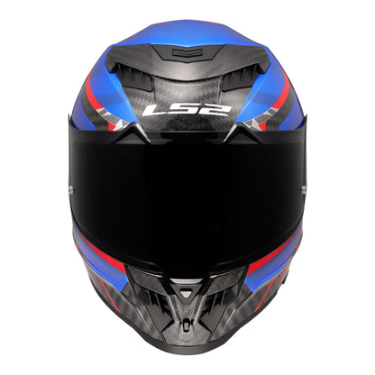 LS2 FF807 Dragon Carbon Trax Helmet - Blue / Red / Carbon 06