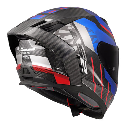 LS2 FF807 Dragon Carbon Trax Helmet - Blue / Red / Carbon 06