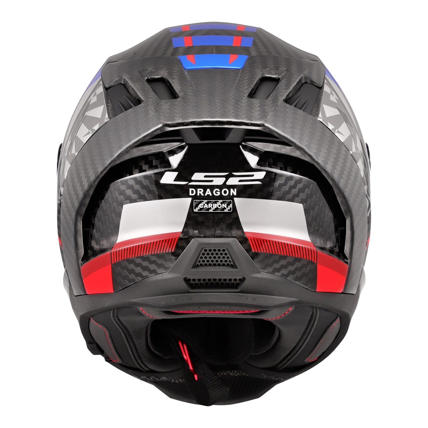 LS2 FF807 Dragon Carbon Trax Helmet - Blue / Red / Carbon 06