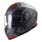 LS2 FF811 Vector II Splitter Helmets - Matte Titanium / Red