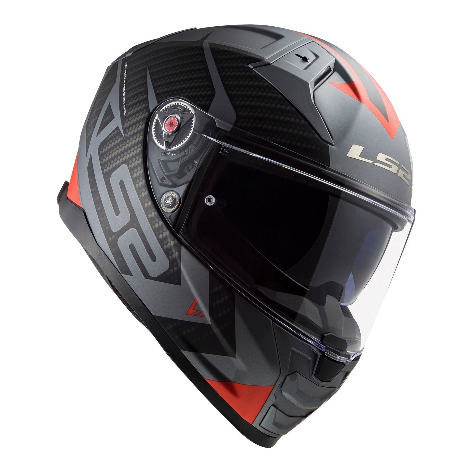 LS2 FF811 Vector II Splitter Helmets - Matte Titanium / Red