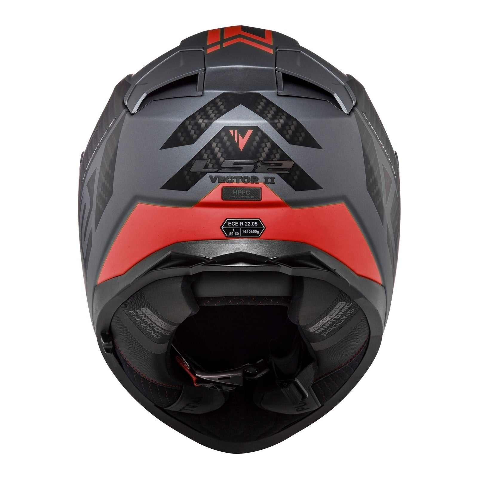 LS2 FF811 Vector II Splitter Helmets - Matte Titanium / Red