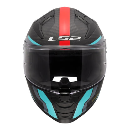 LS2 FF811 Vector II Carbon Grid Helmet - Red / Cyan