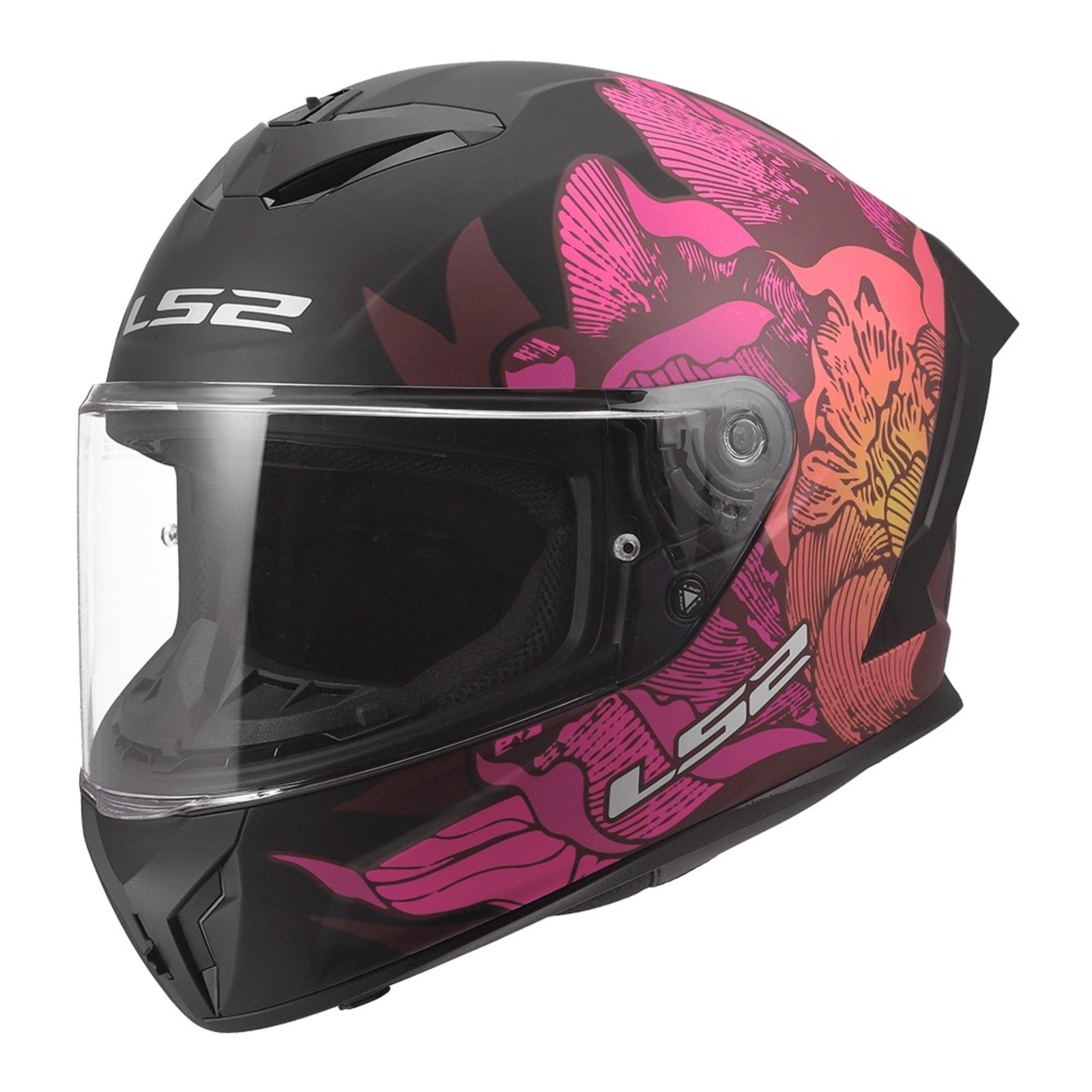 LS2 FF820 Rapid III Poppies Helmet - Black / Pink