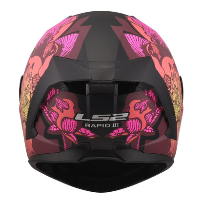 LS2 FF820 Rapid III Poppies Helmet - Black / Pink