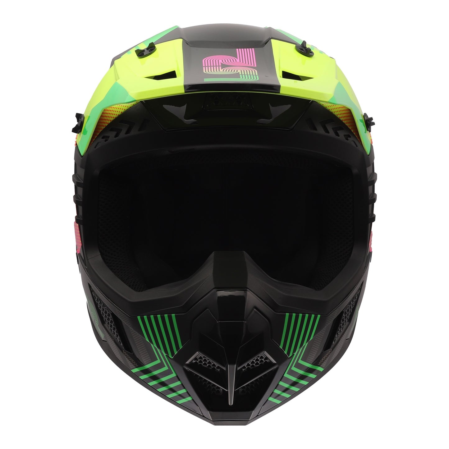 LS2 MX706J COZ Junior Helmet - Chromatic Black / Hi-Vis Pink