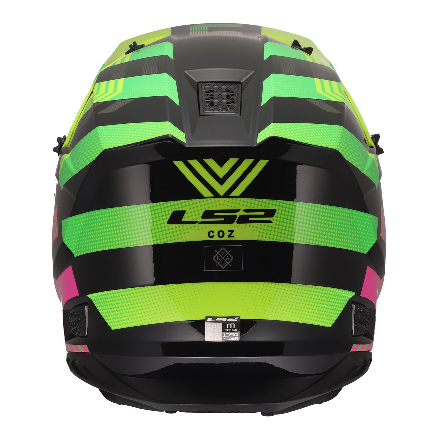 LS2 MX706J COZ Junior Helmet - Chromatic Black / Hi-Vis Pink