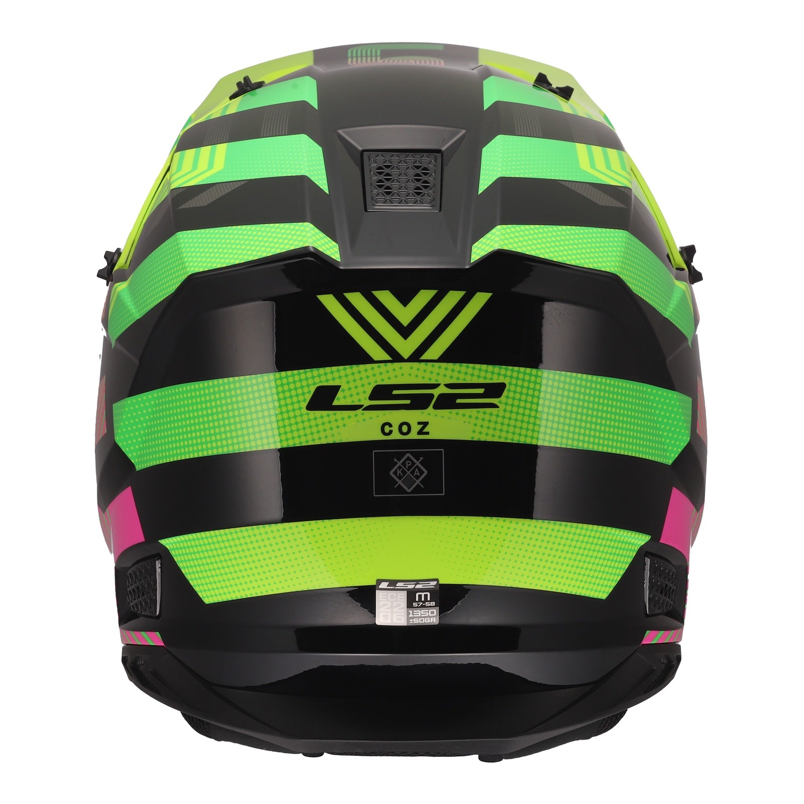 LS2 MX706J COZ Junior Helmet - Chromatic Black / Hi-Vis Pink