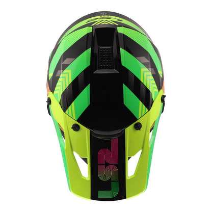 LS2 MX706J COZ Junior Helmet - Chromatic Black / Hi-Vis Pink