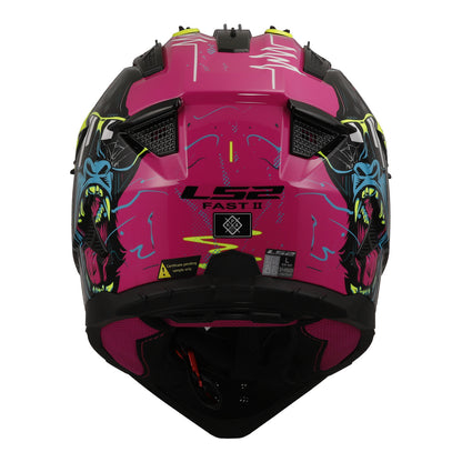 LS2 MX708 Fast II Gorilla Helmet - Purple / Hi-Vis Yellow