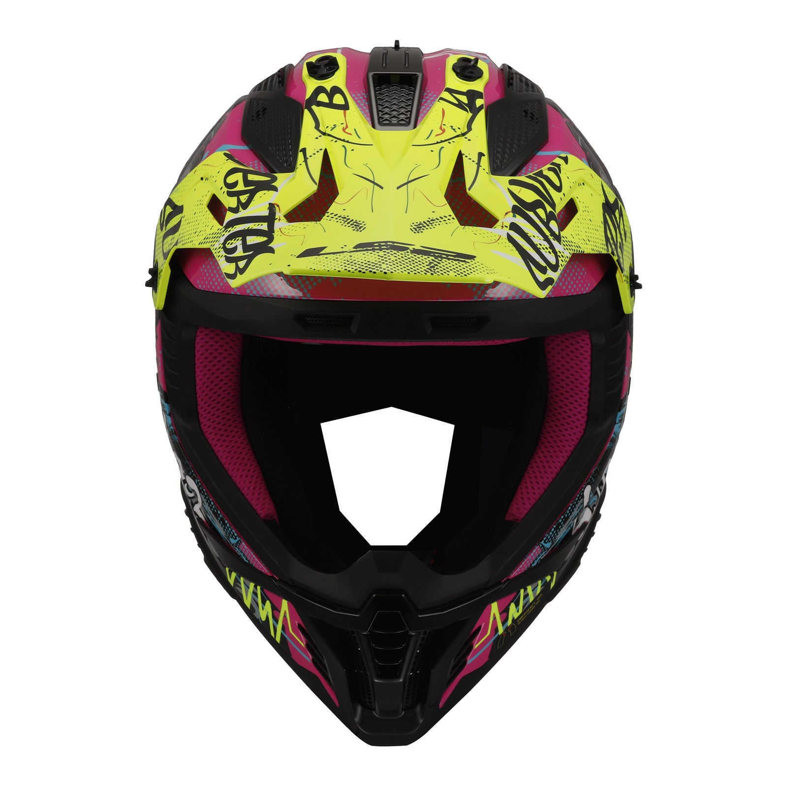 LS2 MX708 Fast II Gorilla Helmet - Purple / Hi-Vis Yellow