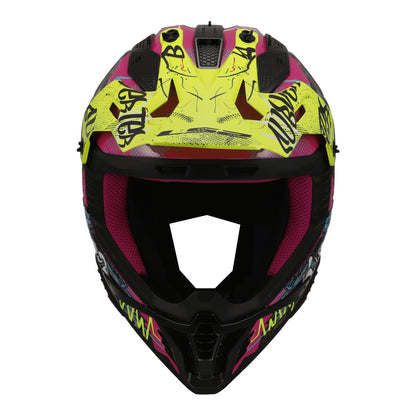 LS2 MX708 Fast II Gorilla Helmet - Purple / Hi-Vis Yellow