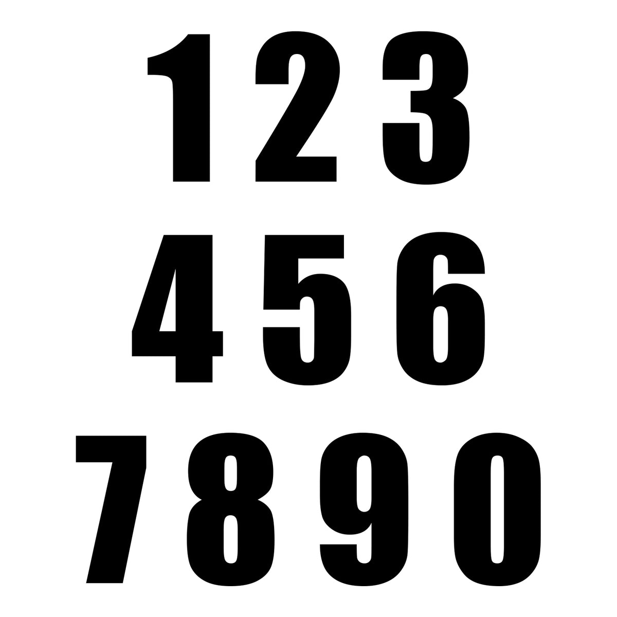 Whites Race Number - Black #6 (10 Pack)