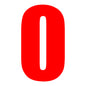 Whites Race Number - Red #0 (10 Pack)