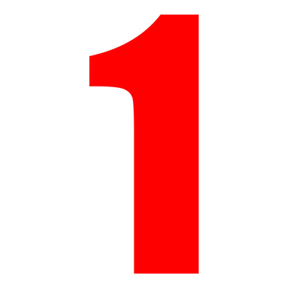 Whites Race Number - Red #1 (10 Pack)