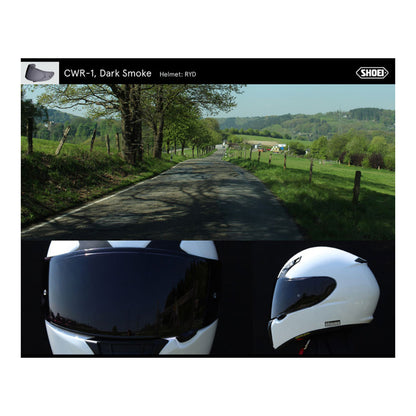 Shoei Visor NXR Ryd (X-Spirit 3 CWR-1) with Pin - Dark Smoke