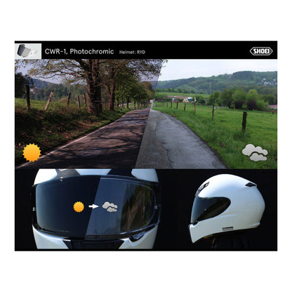 Shoei Visor NXR Ryd (X-Spirit 3 CWR-1) Photochromic with Pin by Transitions