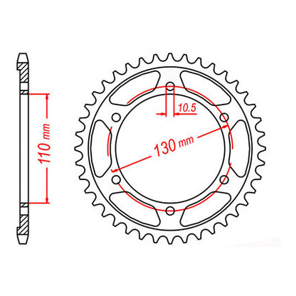 Sprocket Kit Yamaha YZF-R1 '98-'03 Gold (economy) - GB530XRE 16/43