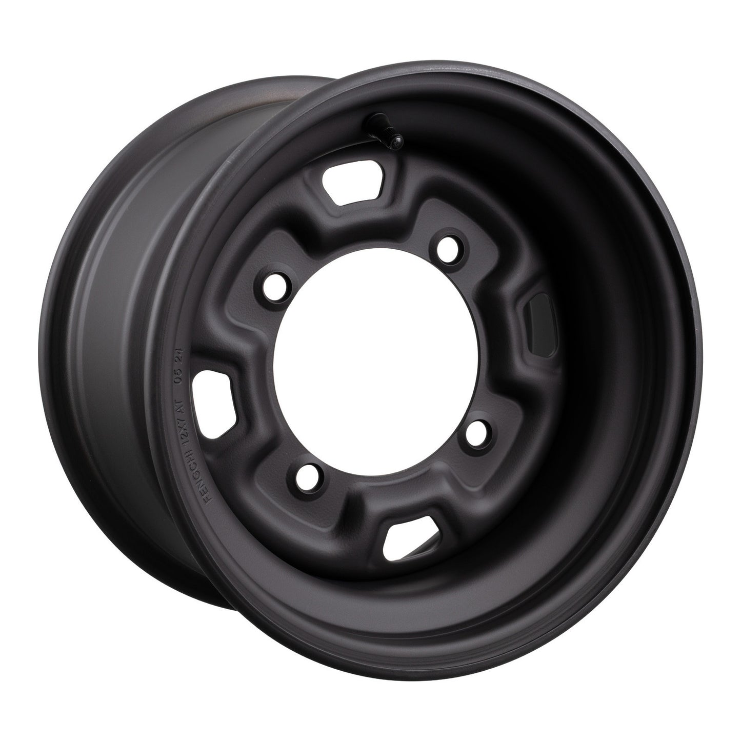 Whites ATV/UTV Steel Rim 12x7 Polaris Front & Rear 4/156 +12.7 - Black