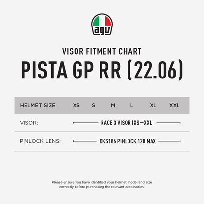 AGV PISTA GP RR 22.06 VISOR / PINLOCK FITMENT