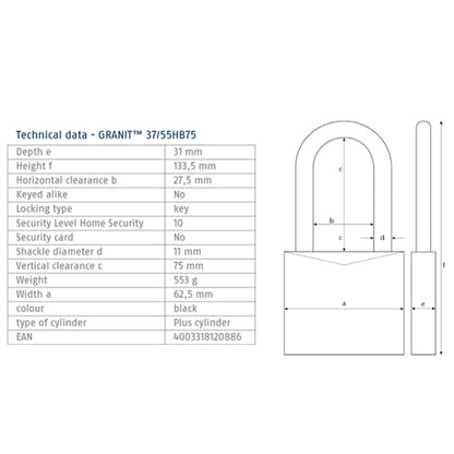 ABUS 37/55 HB75 Tech Data