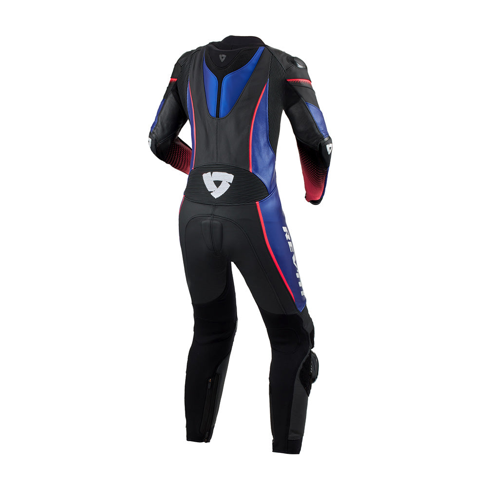 Xena 4 Ladies 1 pc Suit Black-Blue REV'IT!