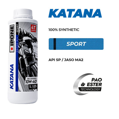 IPONE Katana - 100% Synthetic 4T Oil - Blue Belt in Sport Oil